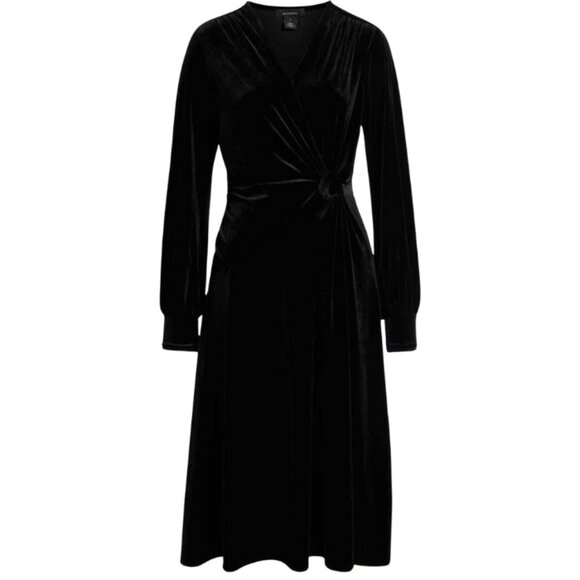 Halogen Dresses & Skirts - Halogen Stretch Velvet Faux Wrap Dress L NWT